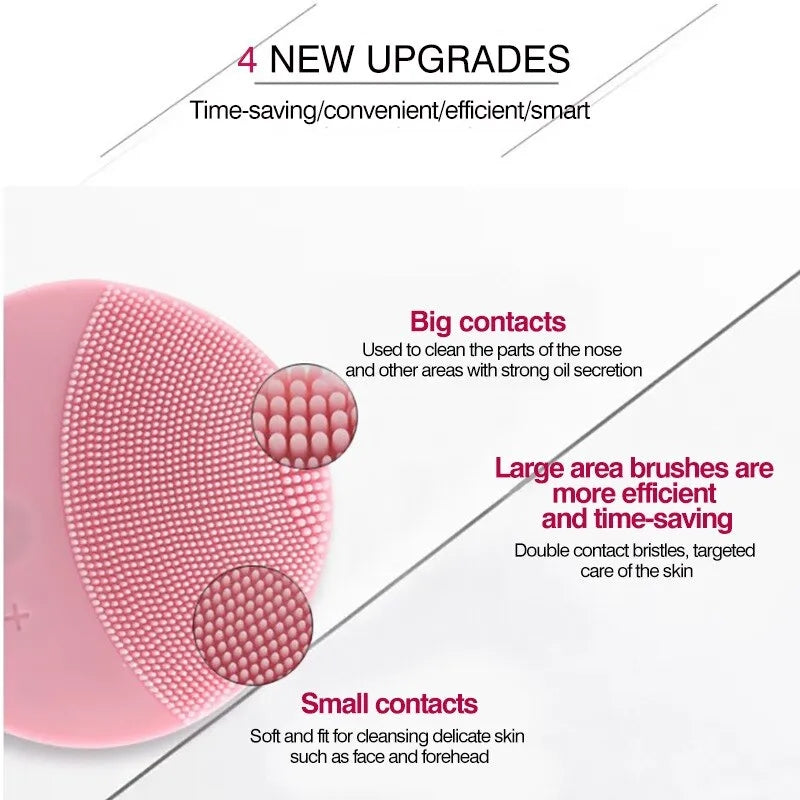 Electric Vibration Facial Cleansing Brush: Remove Blackheads and Cleanse Pores with Waterproof Silicone Facial Massager