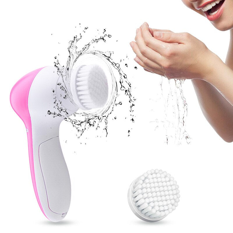5 in 1 Multi-Functional Electric Facial Brush: Facial Cleansing Device, Pore Cleaner, Facial Massager