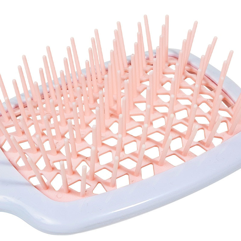 Air Comb for Women: Scalp Massage Comb and Hair Brush with Empty Holes, DIY Hairdressing Tool at Home and Salon