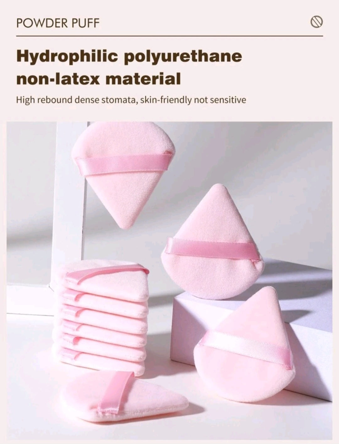 Set di soffietti per trucco multicolori,Piumino da cipria in velluto a forma di triangolo da 10 pezzi,appositamente progettato per il contouring, sotto gli occhi e gli angoli, beauty blender per cipria, adatto a tutti i tipi di pelle