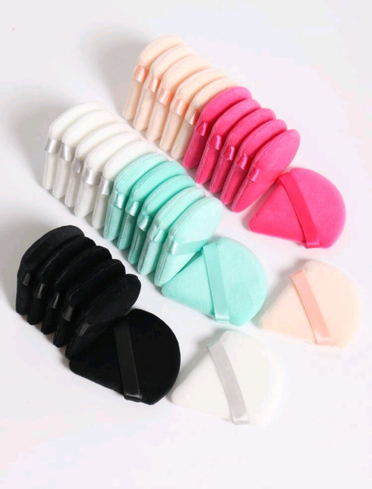 5pz di Spugnette Piumino Triangolari da Cipria Sciolta multicolori, Riutilizzabile, per Fondotinta, Fard, Strumenti per il Trucco ecc