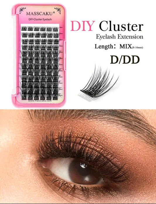 Ciglia Finte a Grappolo Sigillate Termicamente con Nastro Morbido per l'Estensione delle Ciglia - Fai da Te