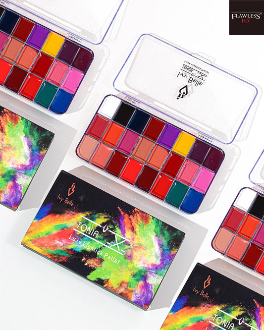 Ivy×Tonia X 24 Colour Lip Palette - Versatile, Creamy, Long-lasting, and Highly Pigmented