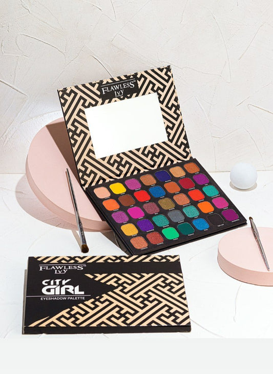 Palette di Ombretti Flawless Ivy City Girl - 35 Colori Altamente Pigmentati, Shimmer e Matte - Creazione di Look Versatili