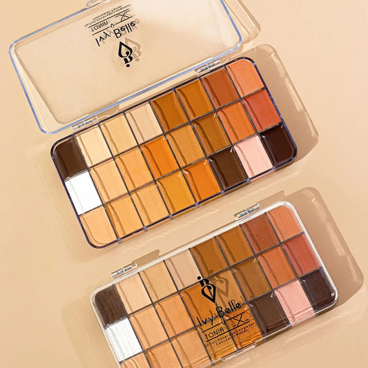Ivy Belle×Tonia X Palette di Correttori - 24 Tonalità Cremose, Copertura Totale, Modulare e Impermeabile