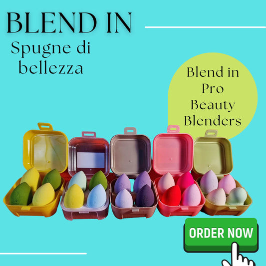 4pz Set si Spugnette Trucco Per Fondotinte Liquidi, Creme e Ciprie con Box Storage Lavabili Senza Lattice Lattice, Non Latex Beauty Sponges/Blender Sets for Makeup With Storage Box - SANDY'S MAKEUP AND ARTISTRY