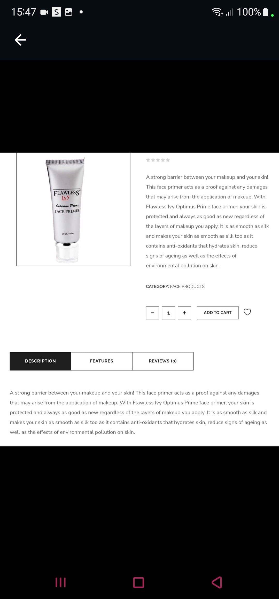 FLAWLESS IVY OPTIMUS PRIMER FOR DRY/MOIST SKIN TYPES ~ Primer per il trucco per pelli secche/umide 35ml - SANDY'S MAKEUP AND ARTISTRY