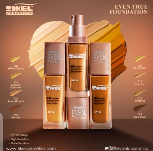 ZIKEL Even True Foundation-Pro Full Coverage-HD Matte Poreless~Fondotinta opaco HD che riduce i pori - SANDY'S MAKEUP AND ARTISTRY