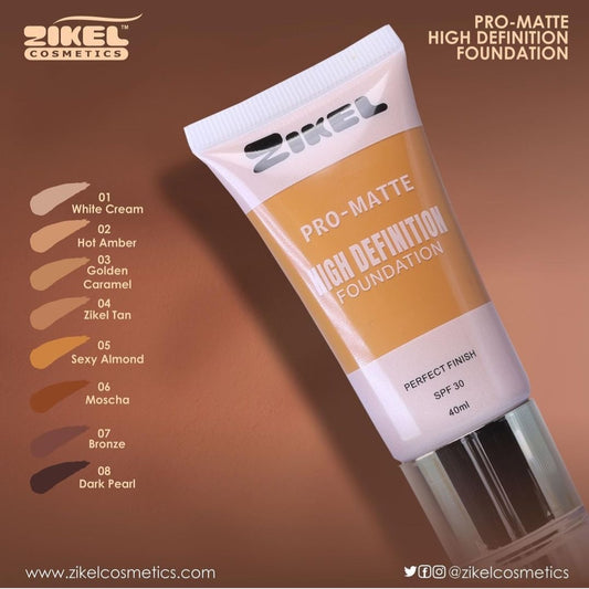 ZIKEL HD Tube Pro Matte Foundation for Oily Skin~Fondotinta HD Pro-Matte Per Pelle Grassa 40ml - SANDY'S MAKEUP AND ARTISTRY