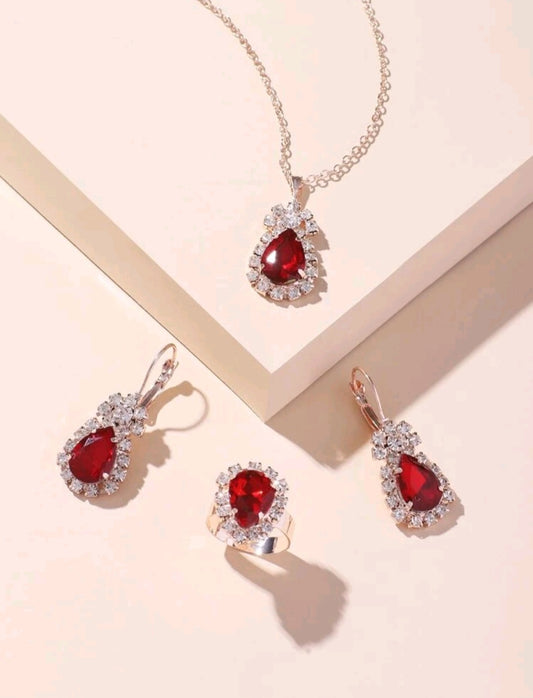 Handmade Gemstone Jewellery Sets{Necklace, Earrings&Ring}~ Set di gioielli fatti a mano con pietre preziose ~ collana, orecchini&anello - SANDY'S MAKEUP AND ARTISTRY