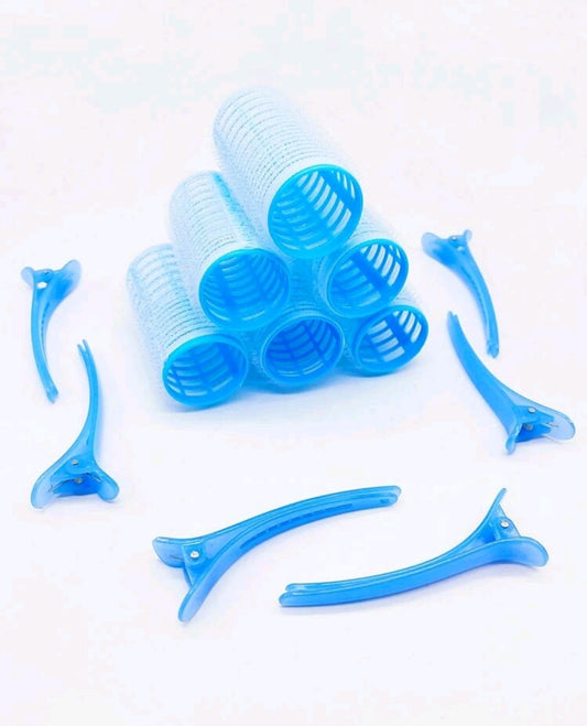 6pcs Self Adhesive Hair Curling Roller & 6pcs Salon Hair Clips~ Bigodini per capelli 12pz - SANDY'S MAKEUP AND ARTISTRY