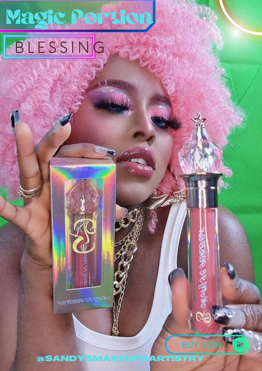 MAGIC PORTION ~ Lucidalabbra/Lipgloss Volumizzante Ad azione Rimpolpante, Idratante Labbra, Riparatore e Vegano con Acido Ialuronico Hydra Lip gloss, Lip Plumper/ Lip Repair Vegan Lip Gloss 5 Colours With Box 20ml - SANDY'S MAKEUP AND ARTISTRY