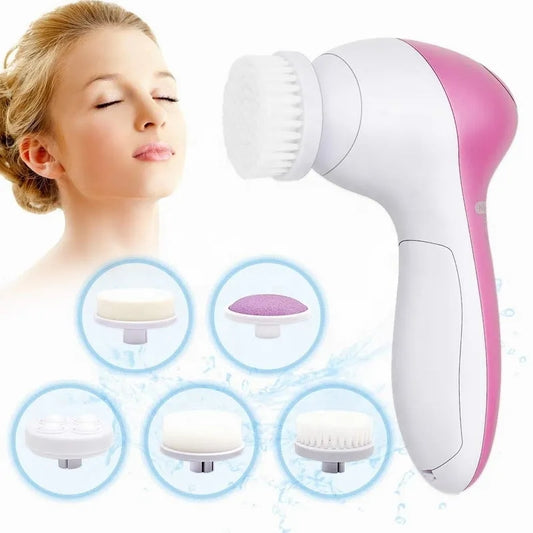 5 in 1 Multi-Functional Electric Facial Brush: Facial Cleansing Device, Pore Cleaner, Facial Massager
