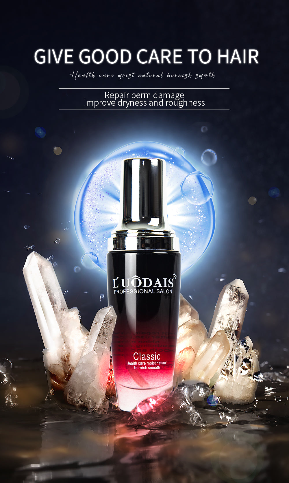 Loudais Siero Capillare Leggero – Siero Concentrato Lucentezza e Profumo per Capelli Naturali e Parrucche | Effetto Brillante Istantaneo, Protettivo Termico e Anti-Crespo