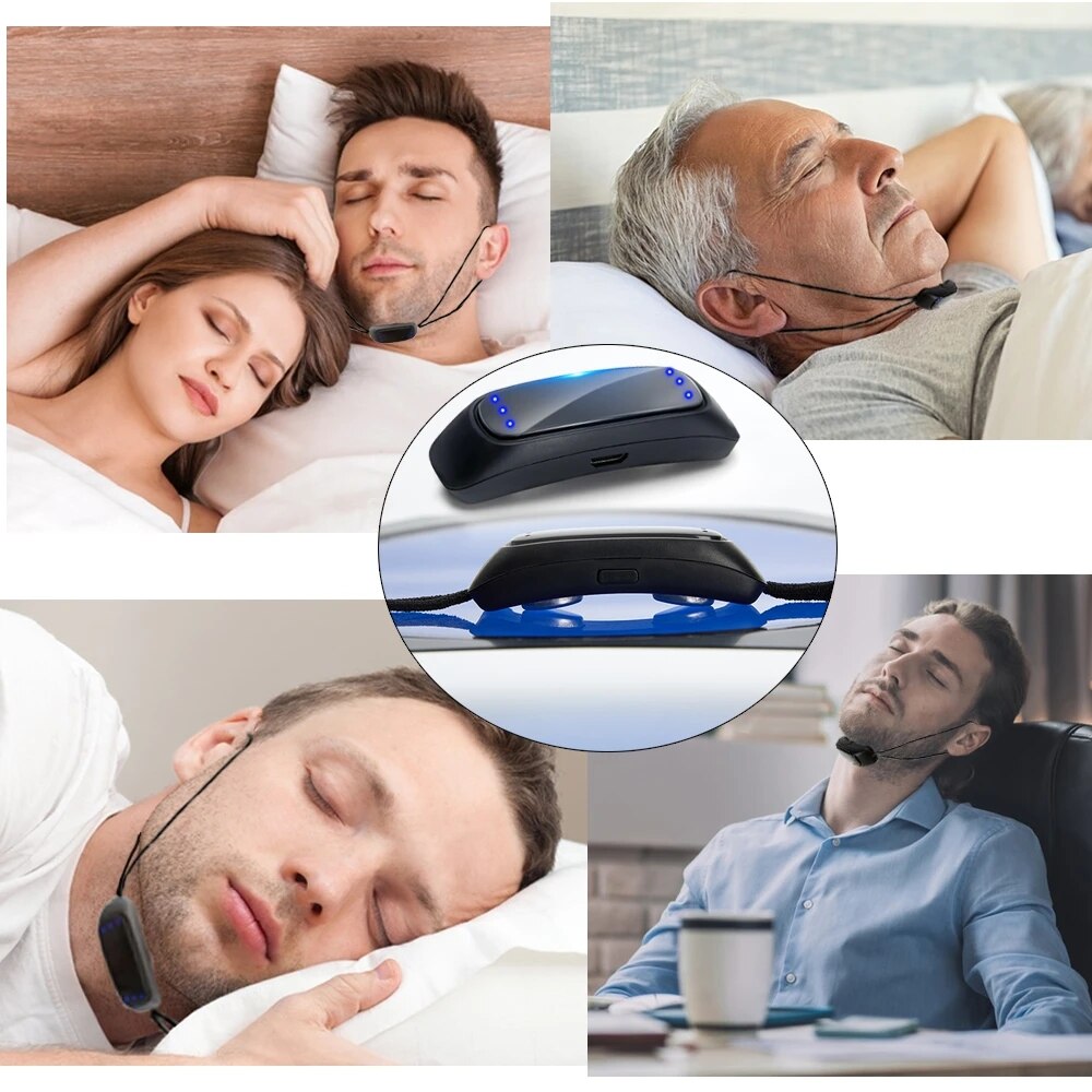 Dispositivo Smart anti-roncopatia a impulsi: Soluzione efficace contro il russare, comfort per un sonno tranquillo, dispositivo per smettere di russare e apnea notturna