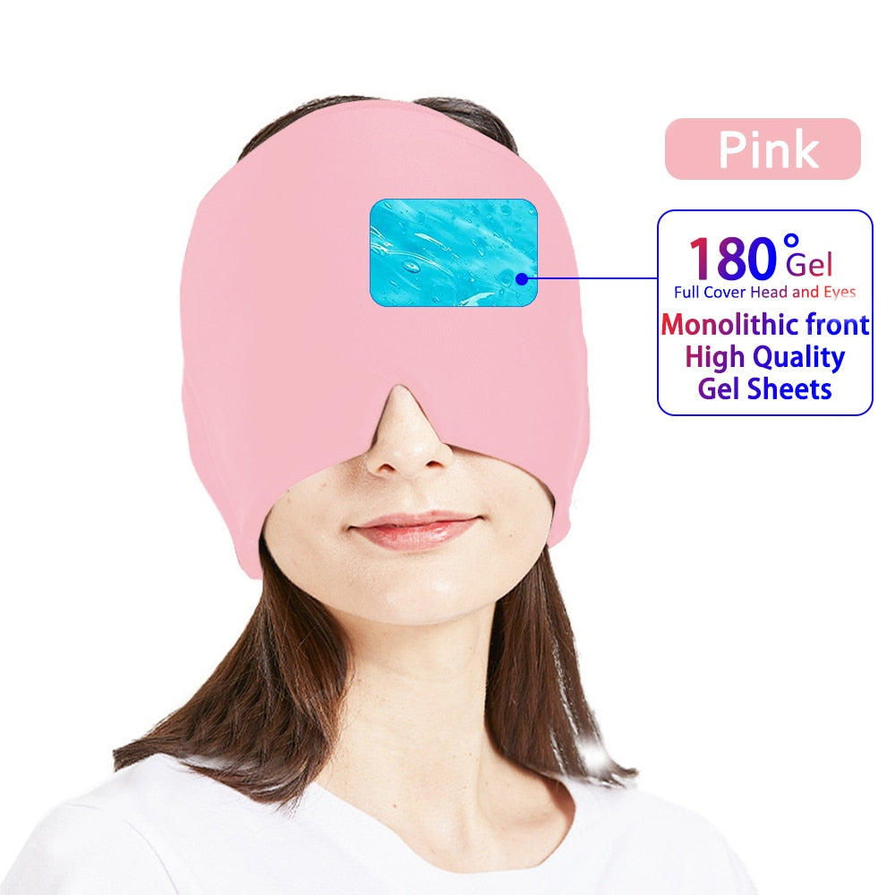 Cappello terapia caldo/freddo in gel per emicrania e mal di testa: Massaggiatore per la testa con maschera antistress, sollievo dal dolore e cuscino per gli occhi, strumento per la cura della salute