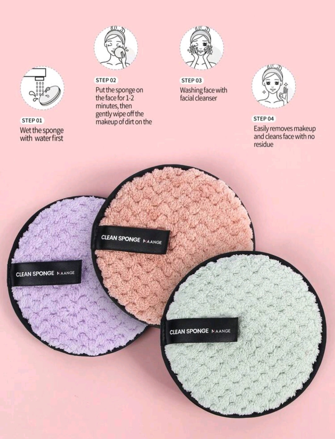 Dischetti Struccanti Riutilizzabili In Microfibra - Confezione Da 3, Rosa, Lavabili, Eco-Friendly - Foto 9