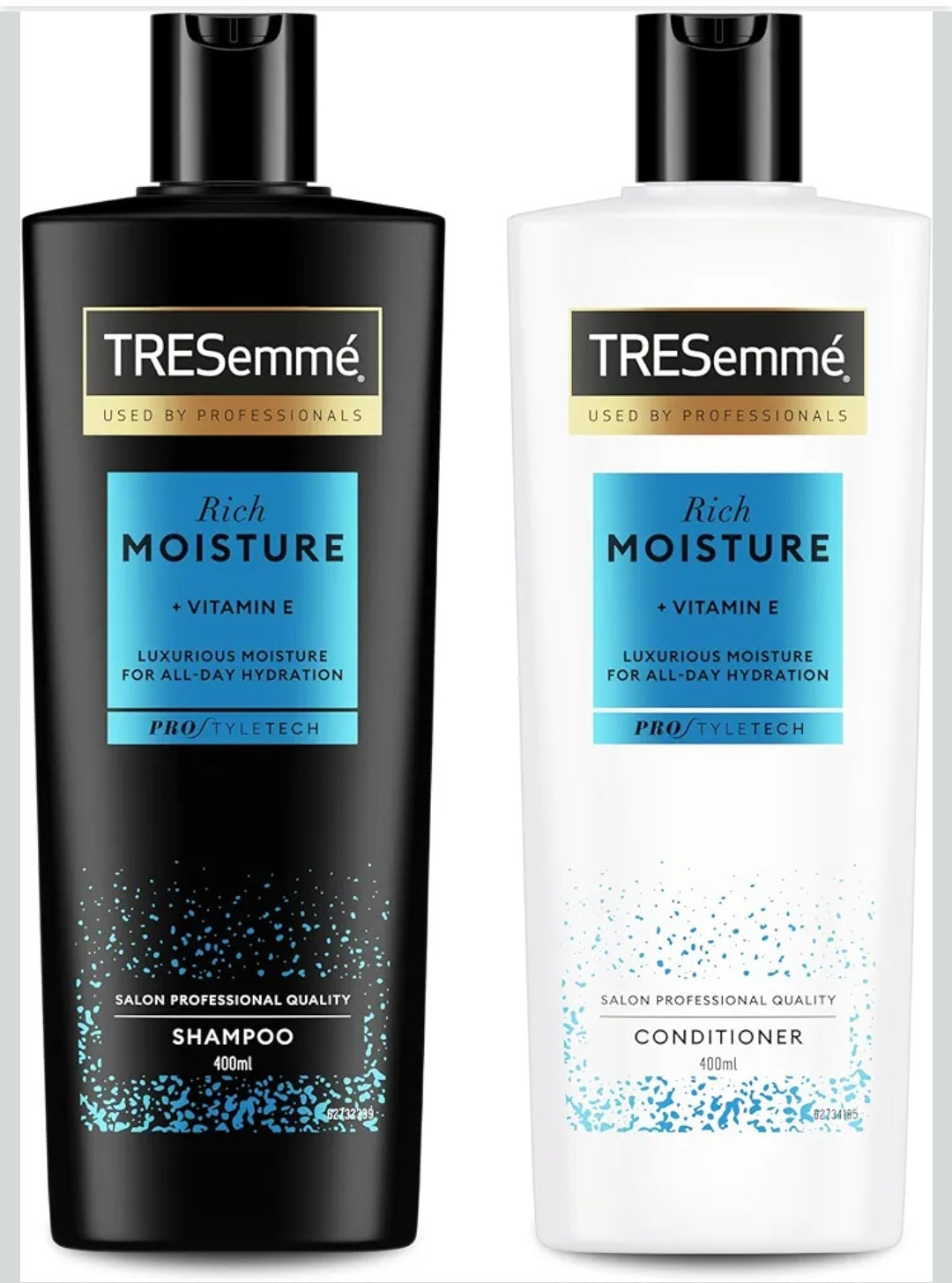 TRESemmé Shampoo & Balsamo Rich Moisture (400ml + 400ml) – Idratazione e Riparazione per Capelli Secchi e Danneggiati