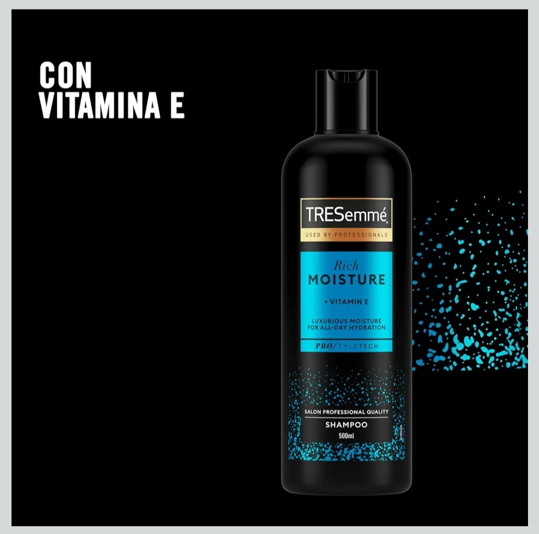 TRESemmé Shampoo & Balsamo Rich Moisture (400ml + 400ml) – Idratazione e Riparazione per Capelli Secchi e Danneggiati