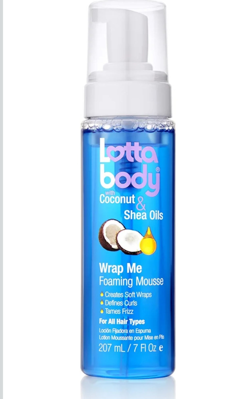 Lottabody Wrap Me Foaming Mousse con Oli di Cocco e Karité – Per Tutti i Tipi di Capelli (207ml)