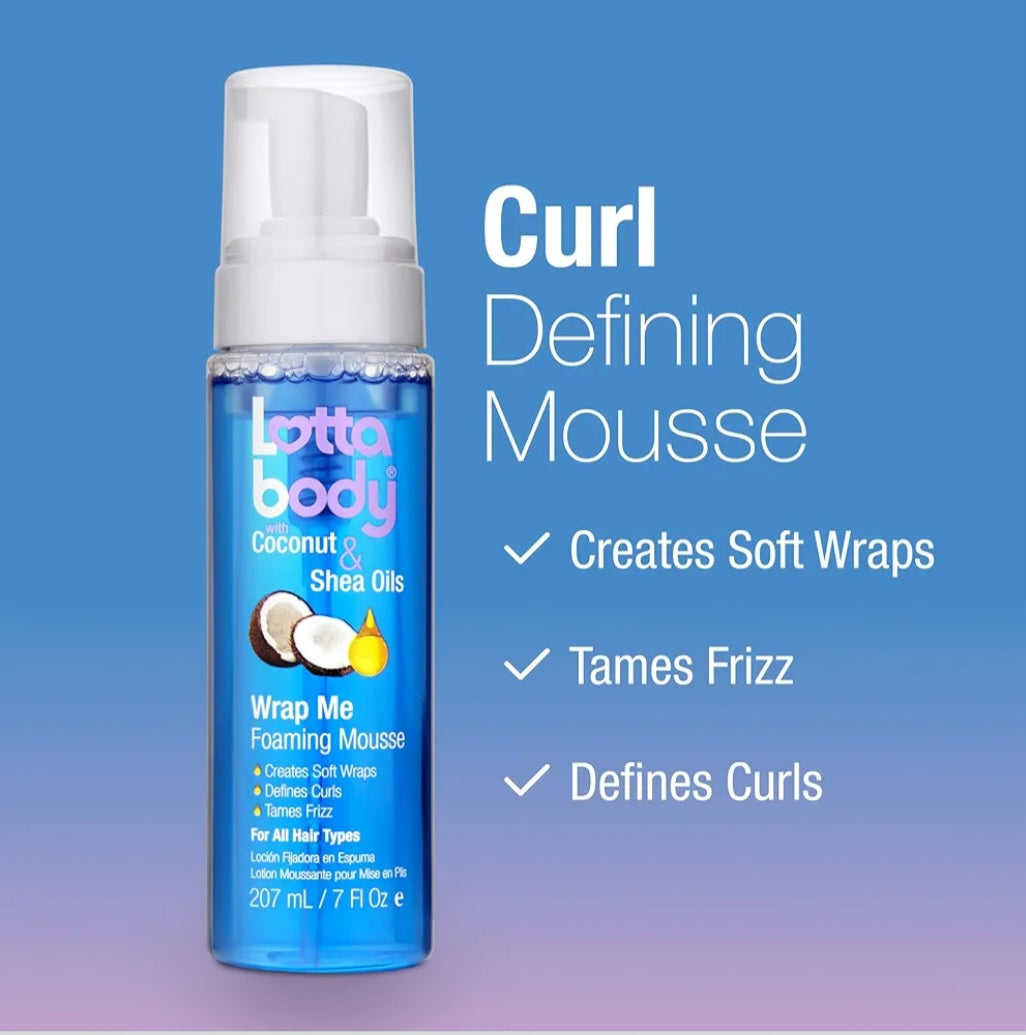Lottabody Wrap Me Foaming Mousse con Oli di Cocco e Karité – Per Tutti i Tipi di Capelli (207ml)