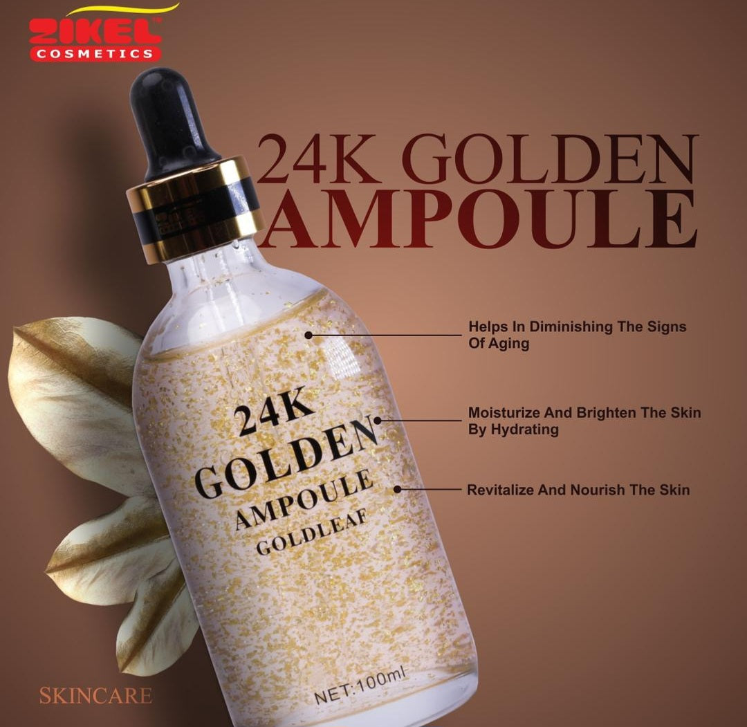 Siero Ampoule 24K Oro Zikel Skin Care - Ipoallergenico, Adatto a Tutti i Tipi di Pell