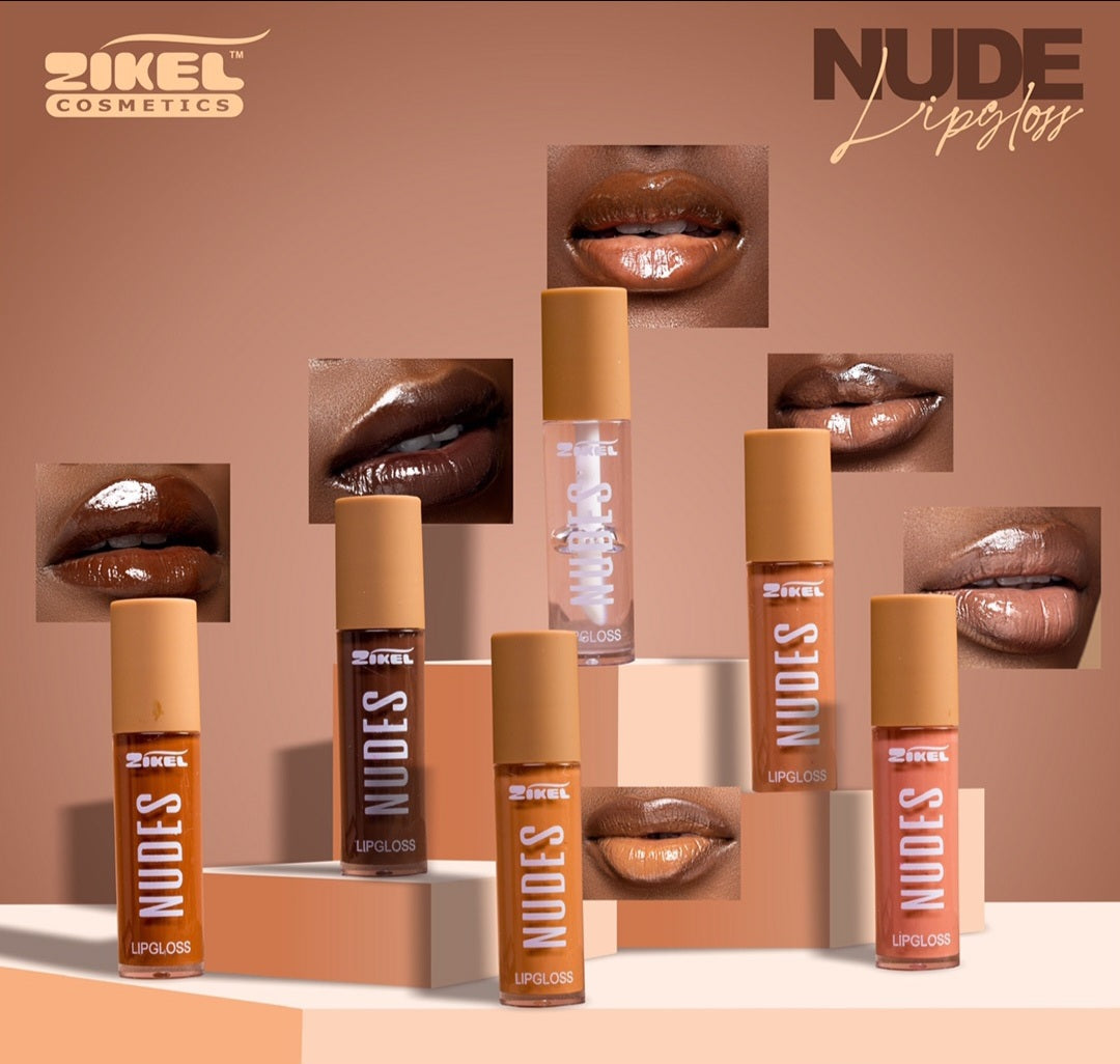 Zikel Send Me Nudes Gloss Volumizzante – Set di 6 Tonalità Nude Intense per Labbra Piene e Seducenti (Venduto Singolarmente o in Set)