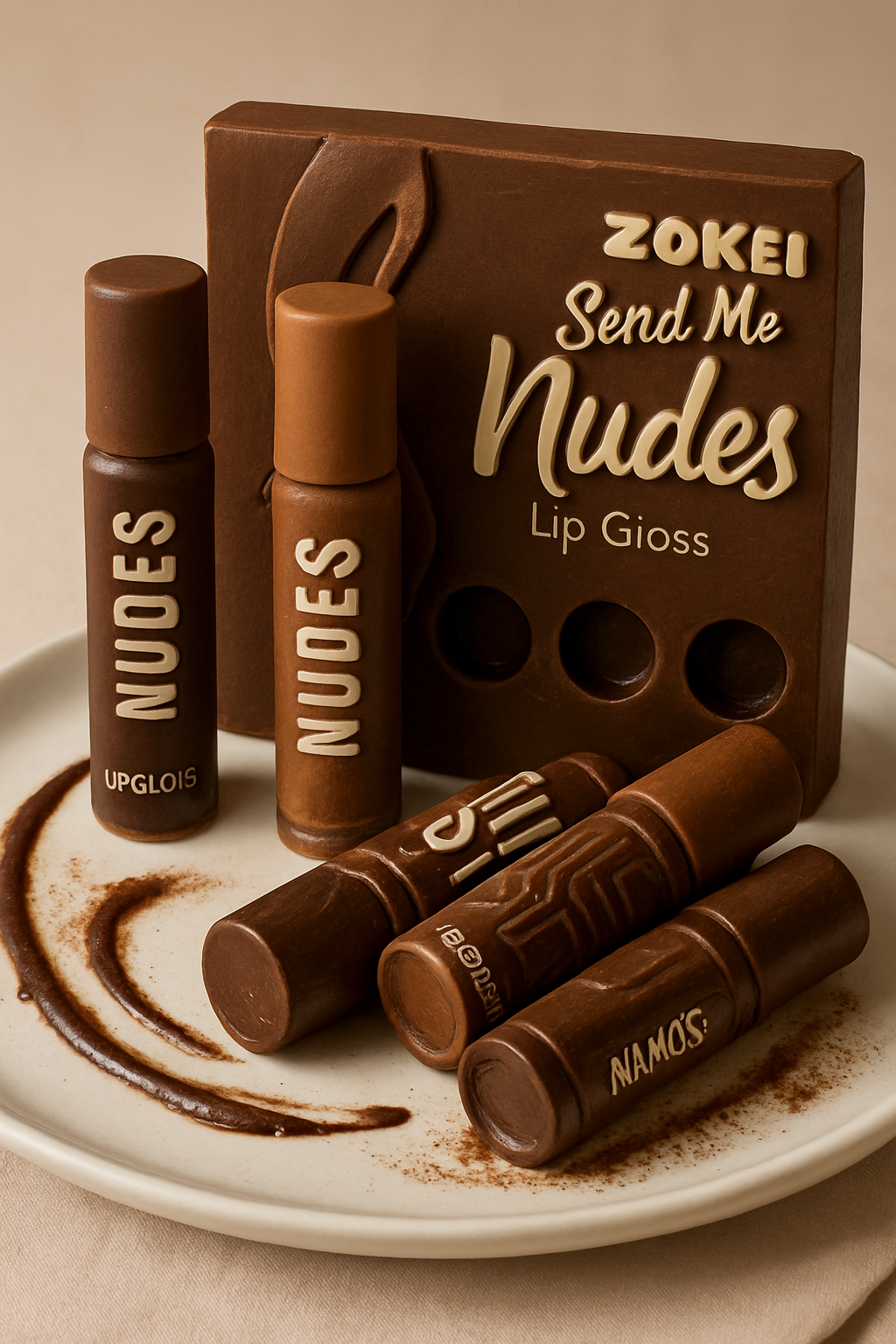 Zikel Send Me Nudes Gloss Volumizzante – Set di 6 Tonalità Nude Intense per Labbra Piene e Seducenti (Venduto Singolarmente o in Set)