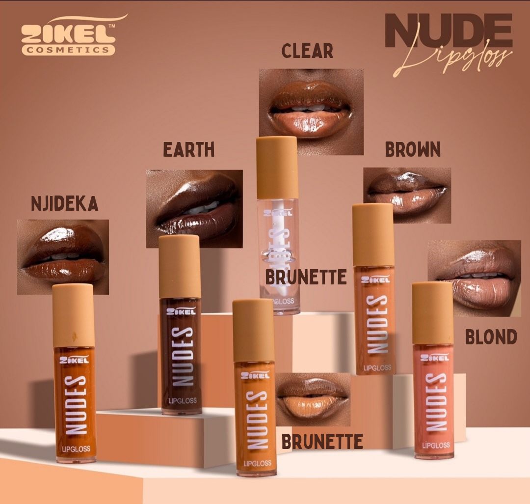 Zikel Send Me Nudes Gloss Volumizzante – Set di 6 Tonalità Nude Intense per Labbra Piene e Seducenti (Venduto Singolarmente o in Set)