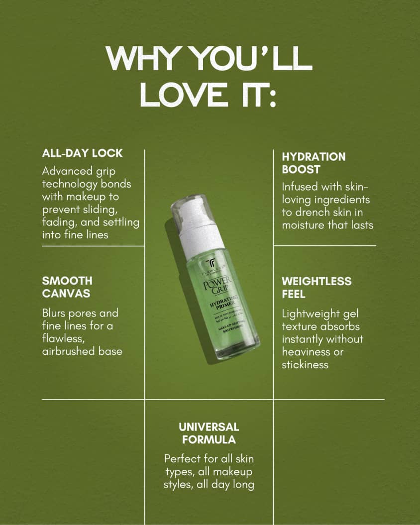 Flawless Ivy Cosmetics Power Grip Primer Idratante – Base Trucco Fissante a Lunga Durata ed Effetto Rinfrescante