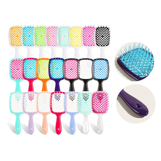Air Comb for Women: Scalp Massage Comb and Hair Brush with Empty Holes, DIY Hairdressing Tool at Home and Salon