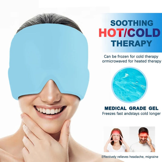 Cappello terapia caldo/freddo in gel per emicrania e mal di testa: Massaggiatore per la testa con maschera antistress, sollievo dal dolore e cuscino per gli occhi, strumento per la cura della salute