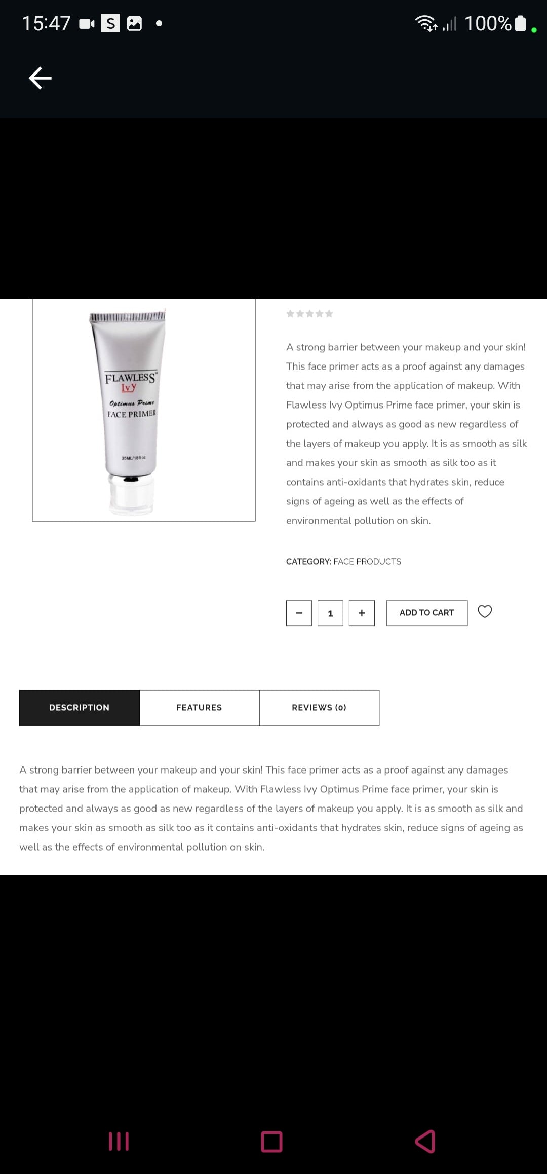 FLAWLESS IVY OPTIMUS PRIMER FOR DRY/MOIST SKIN TYPES ~ Primer per il trucco per pelli secche/umide 35ml - SANDY'S MAKEUP AND ARTISTRY 
