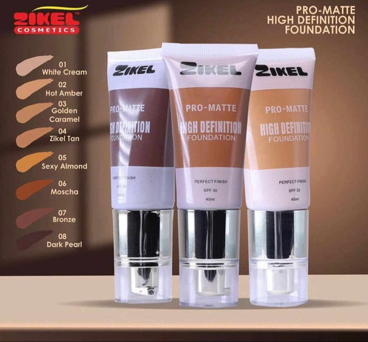 ZIKEL HD Tube Pro Matte Foundation for Oily Skin~Fondotinta HD Pro-Matte Per Pelle Grassa 40ml - SANDY'S MAKEUP AND ARTISTRY 