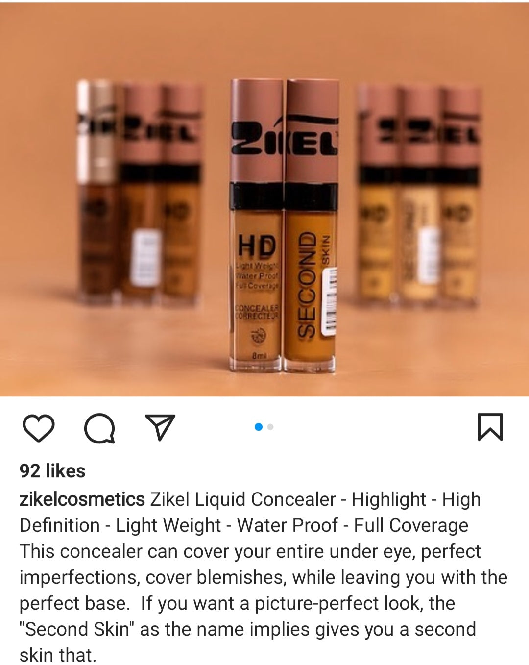 ZIKEL HD Second Skin Light Weight Waterproof Concealer~Correttore HD impermeabile leggero 8ml - SANDY'S MAKEUP AND ARTISTRY 