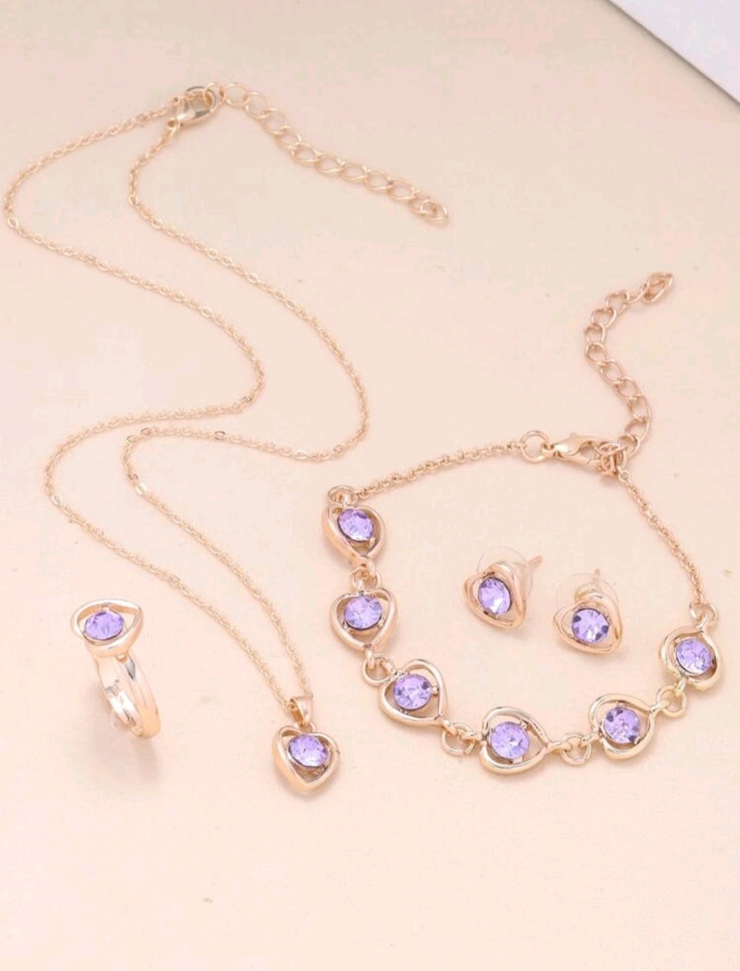 Handmade Gemstone Jewellery Sets{Necklace, Earrings&Ring}~ Set di gioielli fatti a mano con pietre preziose ~ collana, orecchini&anello - SANDY'S MAKEUP AND ARTISTRY 
