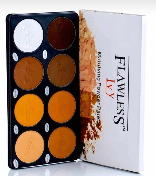 Flawless Ivy 8in1Mattifying Powder Pallete~Palette in polvere/ciprie opacizzante 8 in 1 - SANDY'S MAKEUP AND ARTISTRY 